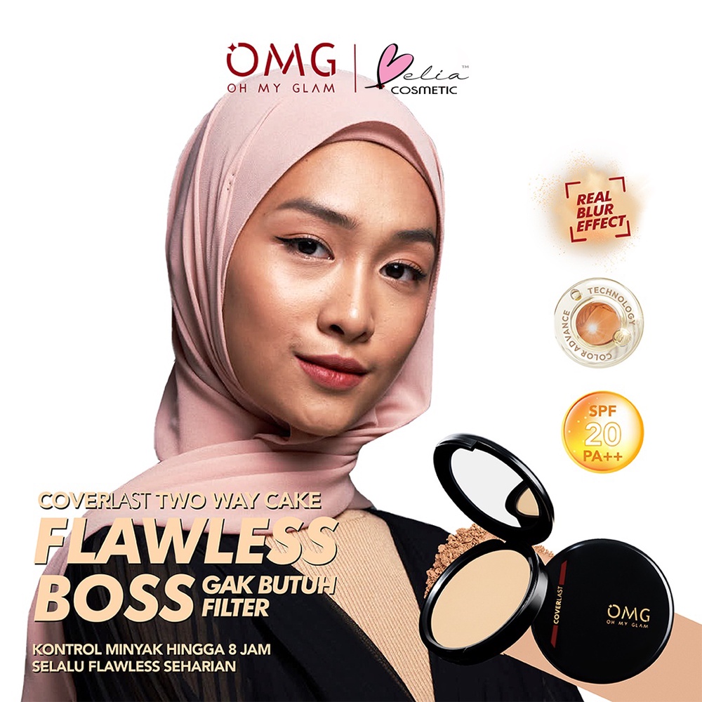 ❤ BELIA ❤ OMG Oh My Glam Coverlast Two Way Cake 12 g - Bedak Padat Kontrol Minyak Hingga 8 Jam | BPOM