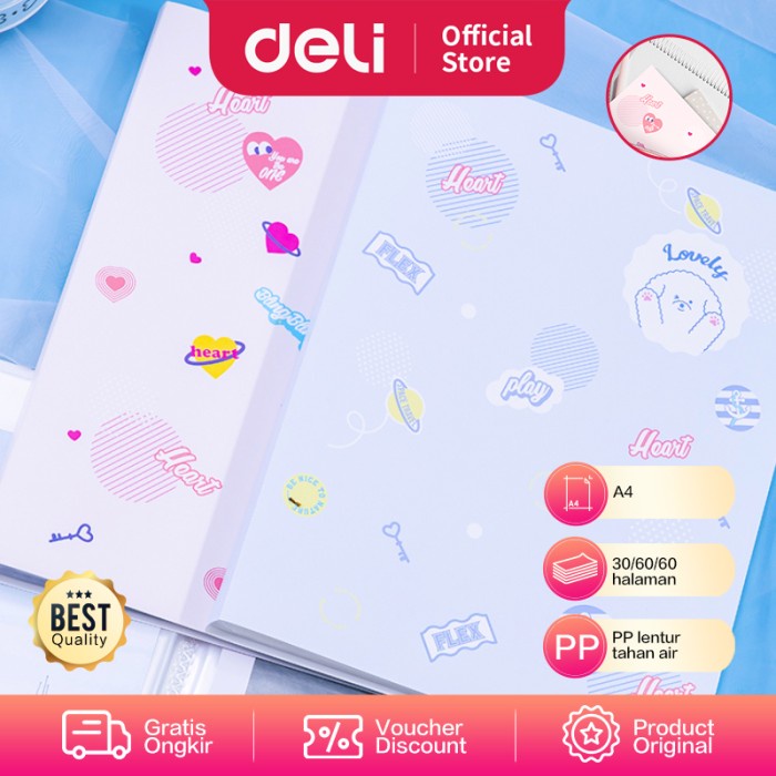 

SALE Deli Display Book / Map Dokumen A4 Warna Pastel 30/60/80 Halaman 7267X Code 3939