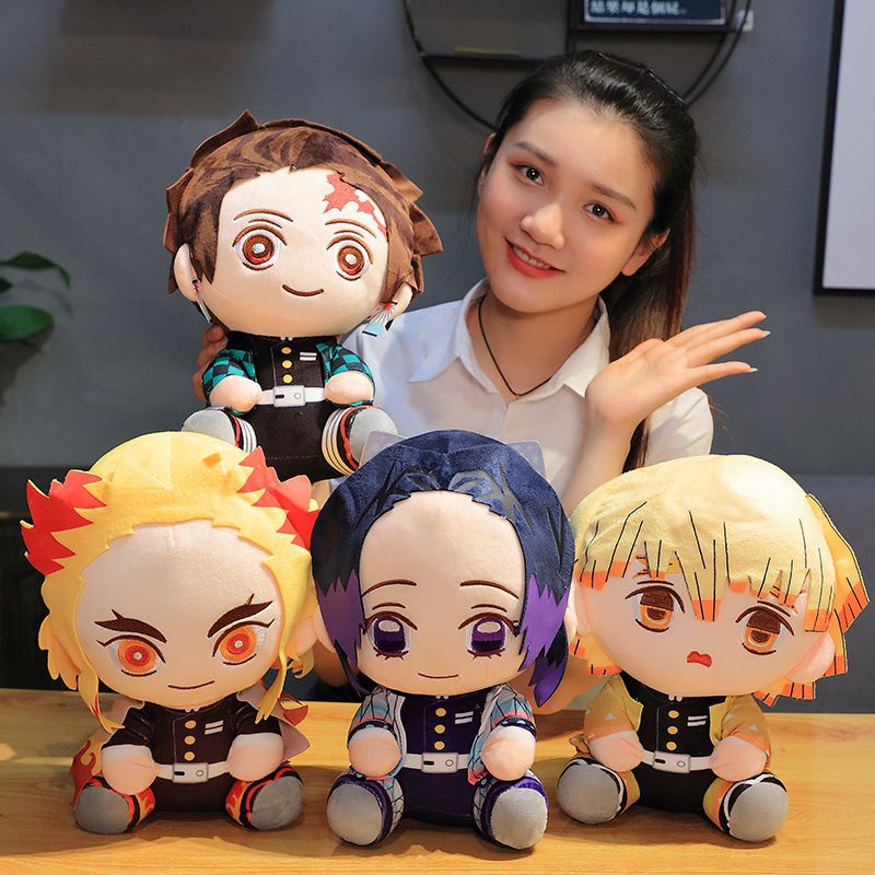 20 cm Anime Demon Slayer Agatsuma Zenitsu Giyuu Tanjiro Nezuko Inosuke Mainan Mewah Hadiah Ulang Tahun Xmas