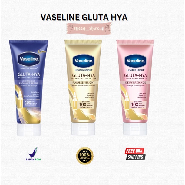 VASELINE GLUTA HYA BRIGHT/ BODYLOTION BPOM