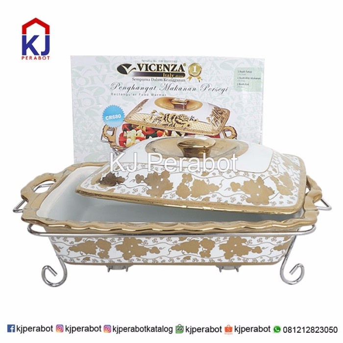 Penghangat Makanan Persegi Vicenza Cr680 (Rectangular Food Warmer) #Original