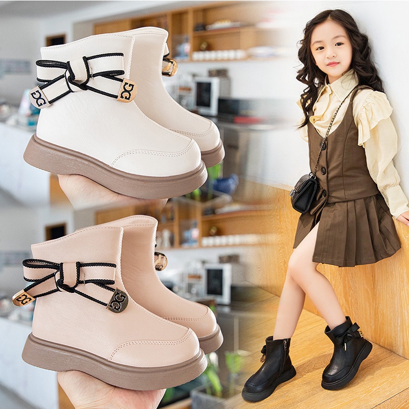 8019 NEW Sepatu boot anak perempuan motif pita / boot premium