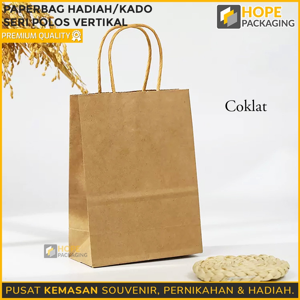 [ 3 pcs ] PaperBag Hadiah Polos M = 27x21x11 cm  / Kado Polos Warna / Kantong Kertas Kraft Paper Bag  Polos Goodie Bag souvenir lebaran