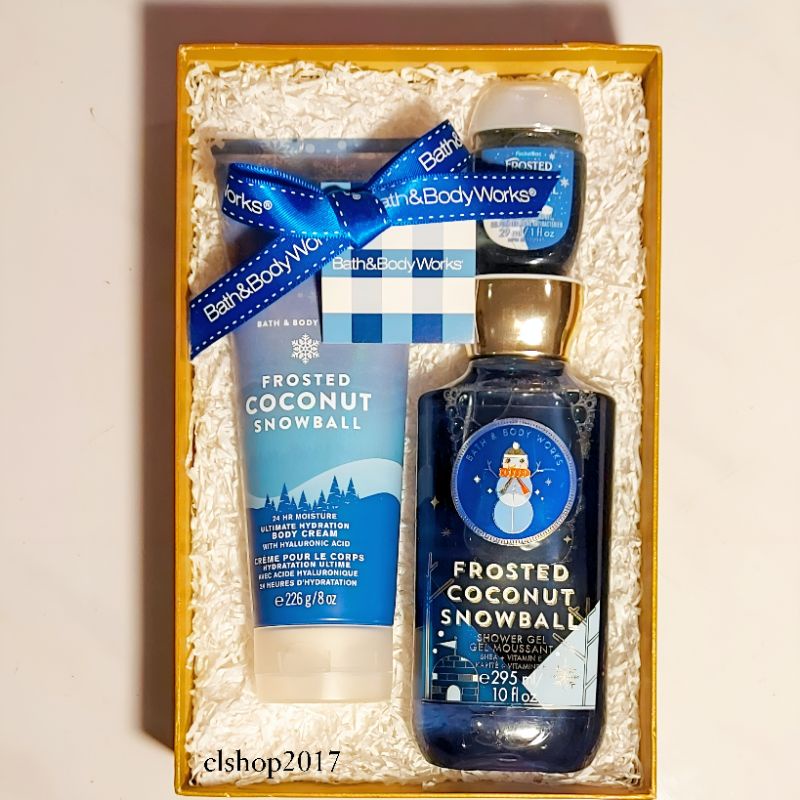 BBW FROSTED COCONUT SNOWBALL GIFT SET PAKET BATH &amp; BODY WORKS