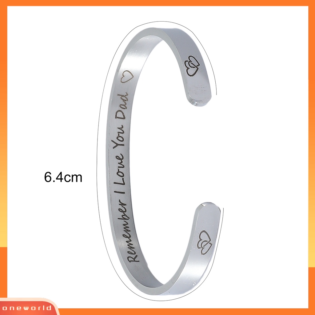 [WONE] Cinta Kamu Ayah Huruf Wanita Manset Stainless Steel Bangle Gelang Perhiasan Aksesori