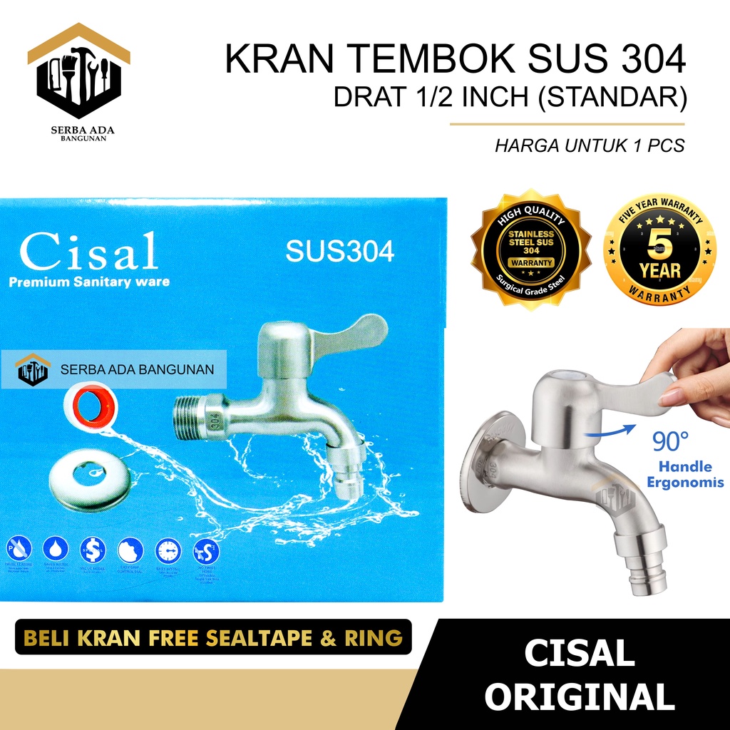 Keran Air Kran Air Mesin Cuci Wastafel Panjang Stainless Steel Tembok 2 Cabang Rumah Dapur Kunci