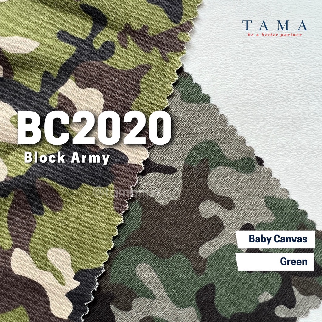 Kain Katun Baby Canvas Premium Termurah Motif Army