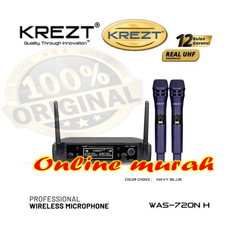 mic wireless krezt kru 720n / kru720n / kru 720 n 3 warna original
