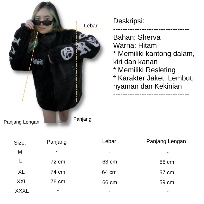 Jaket Sherva Bulu BGSR ZX-01 Jacket Sherpa Pria Wanita Tebal
