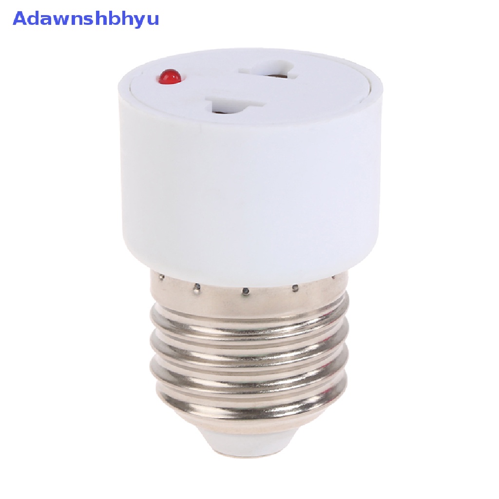 Adhyu 220V E27 ABS Putih Konektor Aksesoris US/EU Plug Screw Bulb Base Adapter ID