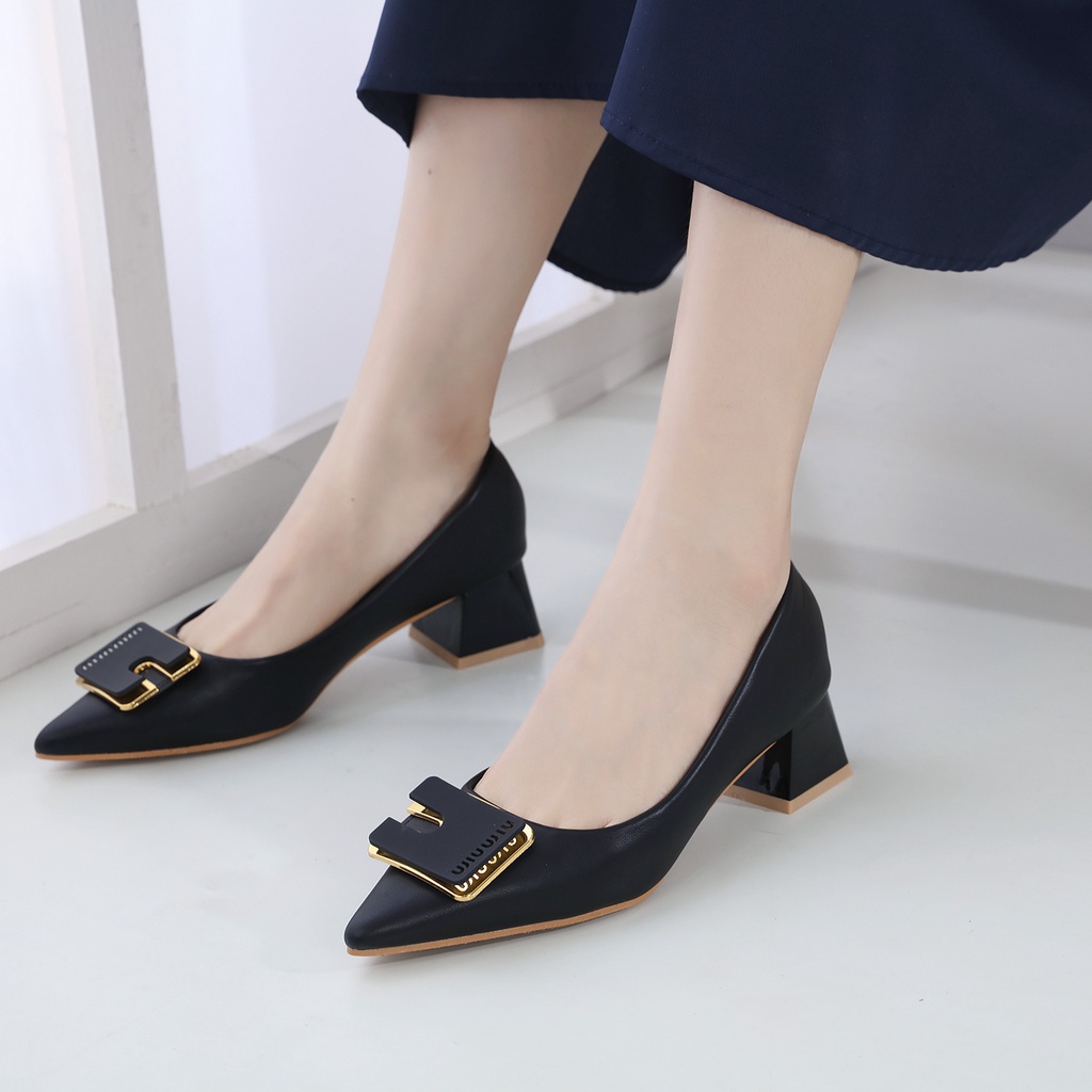 JISO RYONA KERINA-59 Sepatu Kerja Wanita Heels 5cm Import