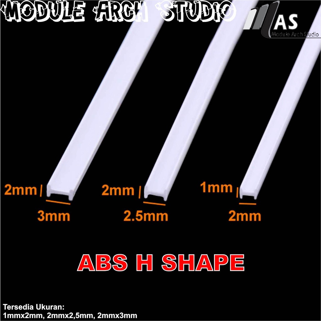 ABS Stick H Shape - Pipa Plastik Bentuk H - Maket Baja WF