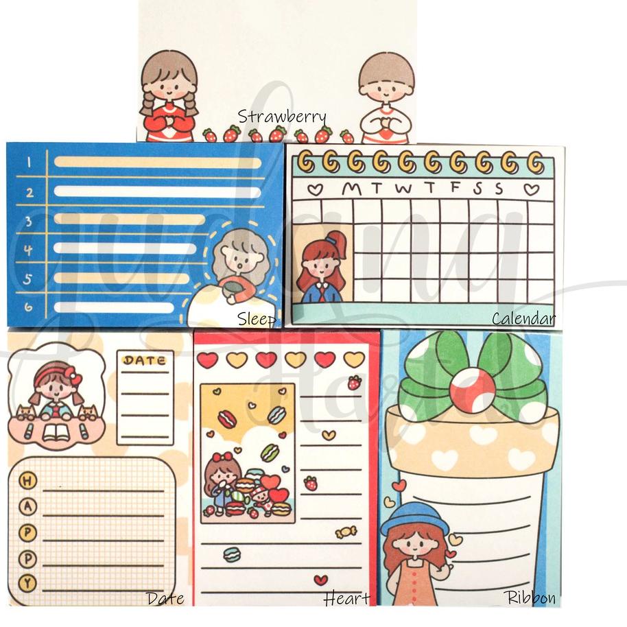 

ㅳ Memo Mini Planner Isi 100 Memopad Agenda Lucu DIY Scrapbook GH 301268 ㅪ
