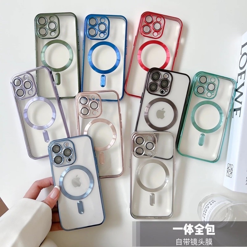[GROSIR] CASE ELECTROPLATING METALIC MAGSAFE IPHONE 11 12 13 14 15 16 PRO MAX PLUS LENS GUARD PROTECTOR FULL COVER