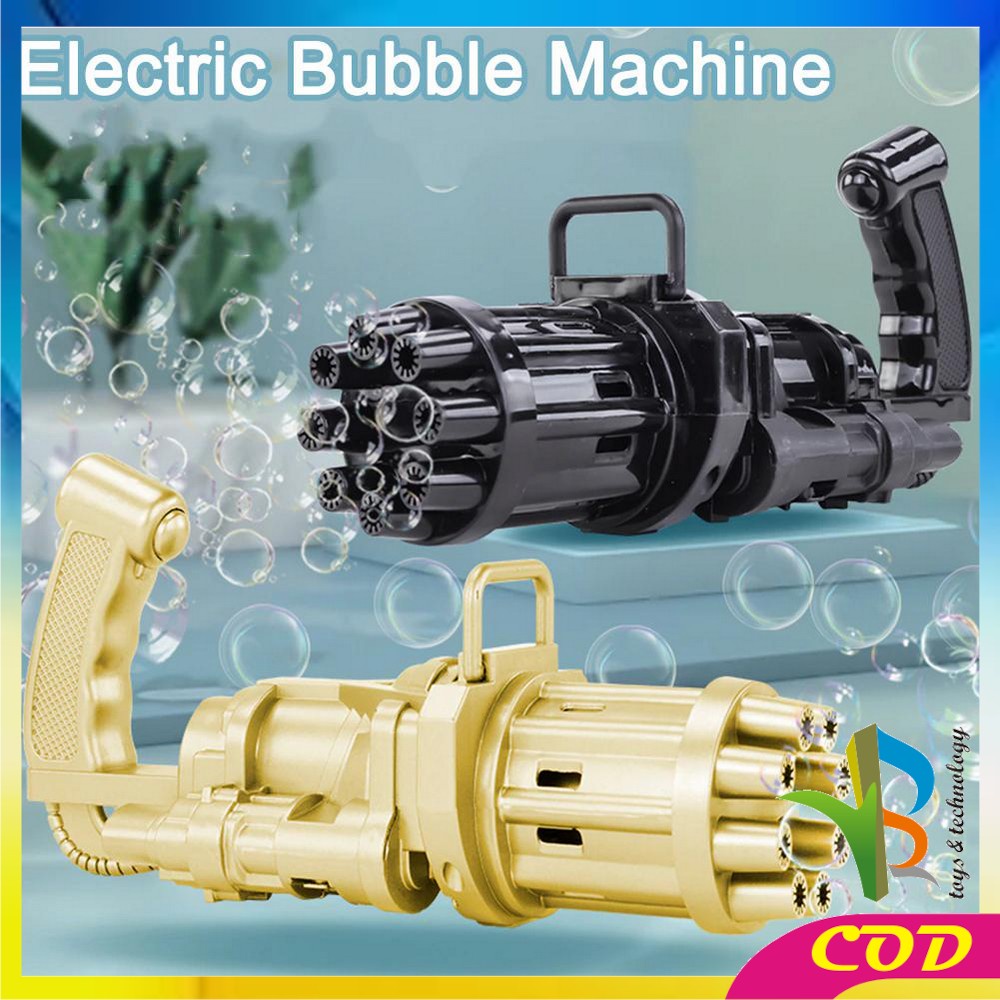 RB-M197 Mainan Bubble Gun Pistol Gelembung Sabun Anak Buble Gun Elektrik Machine Gun Bubble Busa