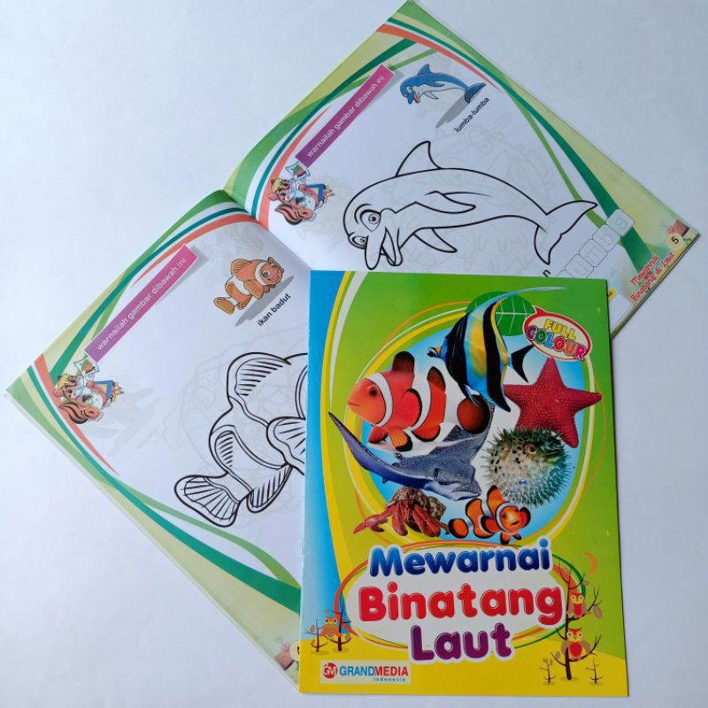 BUKU MEWARNAI BINATANG LAUT | BUKU ANAK ANAK