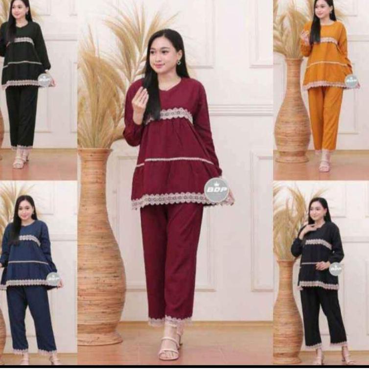 ♖ KATALOG / PROMO setcel arabian full renda//setelan dewasa lengan pendek celana panjang terlaris テ