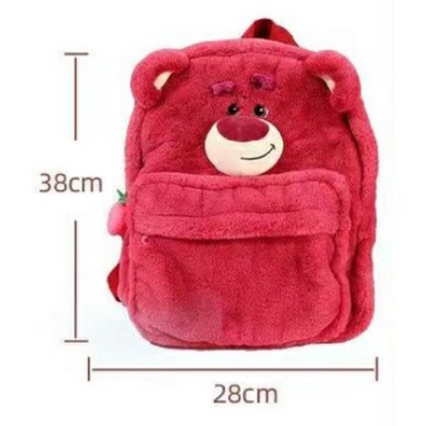 tas samping anak laki laki anak perempuan import tas anak unicorn bulu Sera 2023 Musim Gugur dan Musim Dingin Baru Disney Strawberry Bear Tas Sekolah Lucu Tiga Dimensi Gadis Hati Tas Sekolah Mewah Lucu Ransel