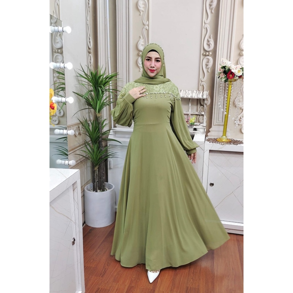 NEW SERIES JASMIN DRESS SET HIJAB ORIGINAL BILQIS ASSAFUROH PREMIUM / GAMIS CERUTY PAYET PREMIUM / D