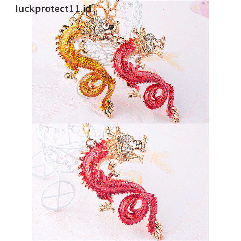 /Fashion Hot// Fashion// 1Pc Naga Kunci Rings Chains Holder Simulasi Mutiara Kristal Hewan Gantungan Kunci.