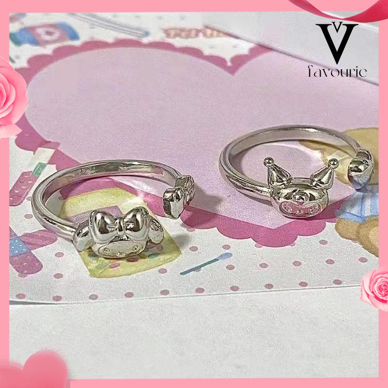 CODCincin Kuromi Melody Adjustable Kartun Lucu Korea Cincin Untuk Wanita-FA