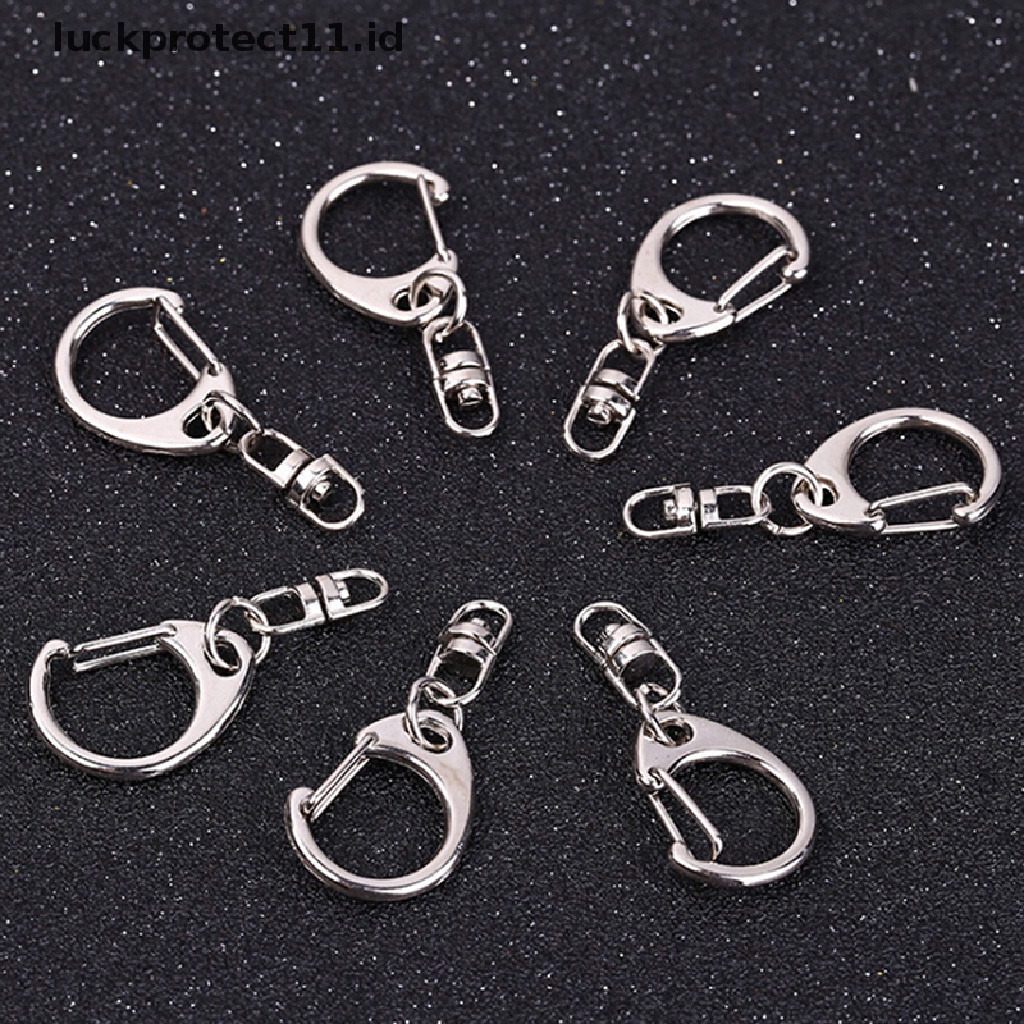 /Fashion Hot// Fashion// 10 Pcs DIY Dipoles Perak Keyring Gantungan Kunci Split Ring Pendek Rantai Kunci Rings.