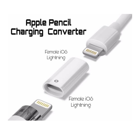 Apple Pencil Gen 1 Converter Lightning Charging Adapter 2 Female Ports