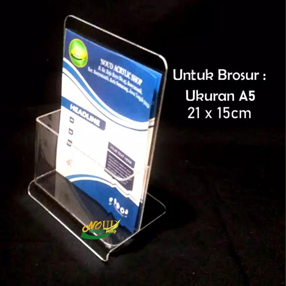 

⇋ Tempat brosur Akrilik - Acrylic standing leaflet - Ukuran A5 - Warna Clear - Berkualitas ↫