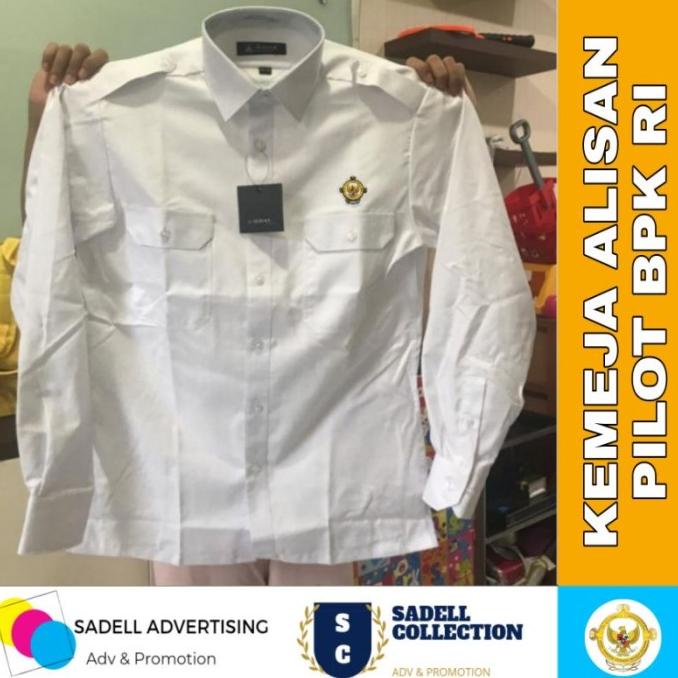 KEMEJA ALISAN BPK RI PILOT SERAGAM ALISAN BPK RI PILOT PUTIH LENGAN PA HRT5646946T