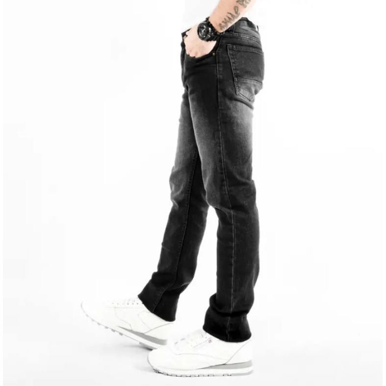 Wisdom Denim Pants Black Washed Slim Fit