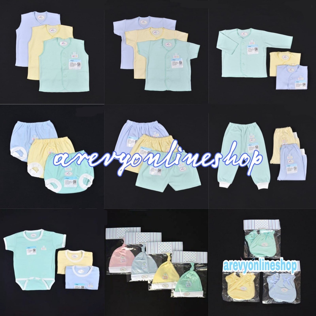 Miyo - Baju Bayi Newborn Kutung Baju Pendek Baju Panjang Celana Pop Celana Pendek Baby Celana Panjang Anak Bayi Newborn 0-3 3-6 Miyo Warna Unisex