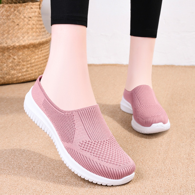 SHOEGALLERY LV0189 "FREE BOX" Sepatu Selop Import Wanita Rajut Karet