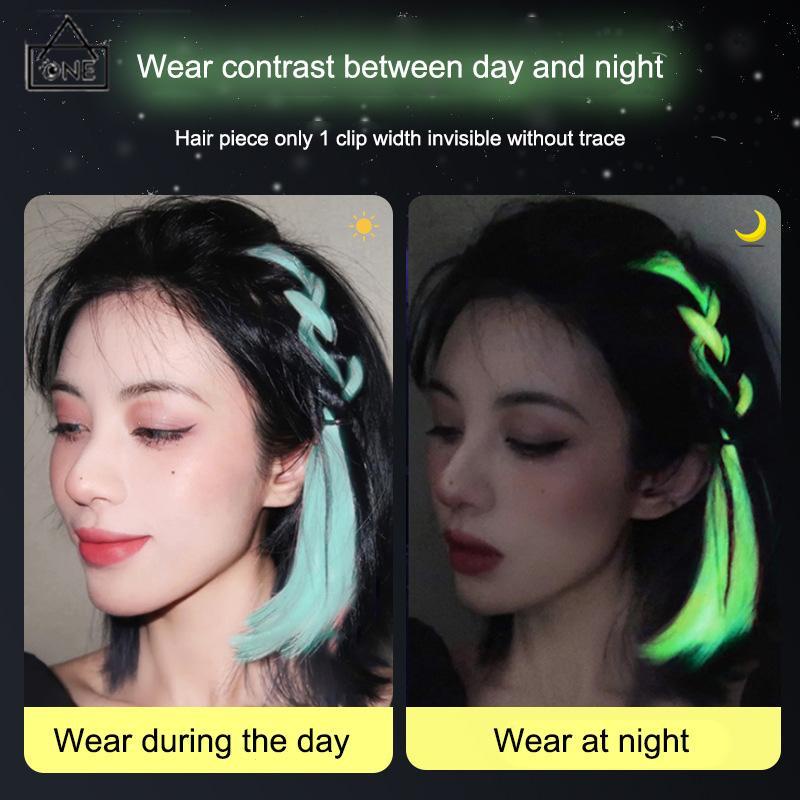 COD❤️Wig Rambut Palsu berkilau Rambut Palsu Warna Jepit Aneka Desain Aksesoris Rambut DIY Untuk Wanita-A.one