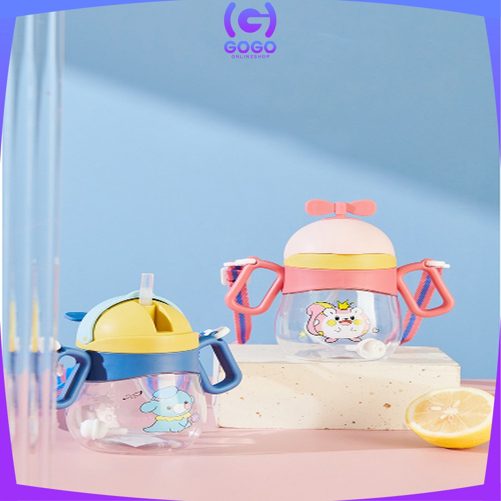 GOGO-C760  Botol Minum Air Anak Anti Tumpah Dengan Sedotan 360ML / Gelas Training Cup Balita Water Bottle Perlengkapan Makan Bayi