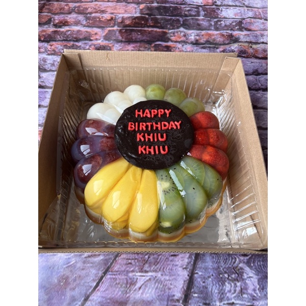 

QH puding mix fruit + ucapan