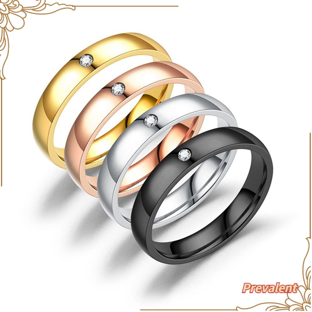 Preva Cincin Couple Fashion Titanium Steel Vintage Kristal Boho