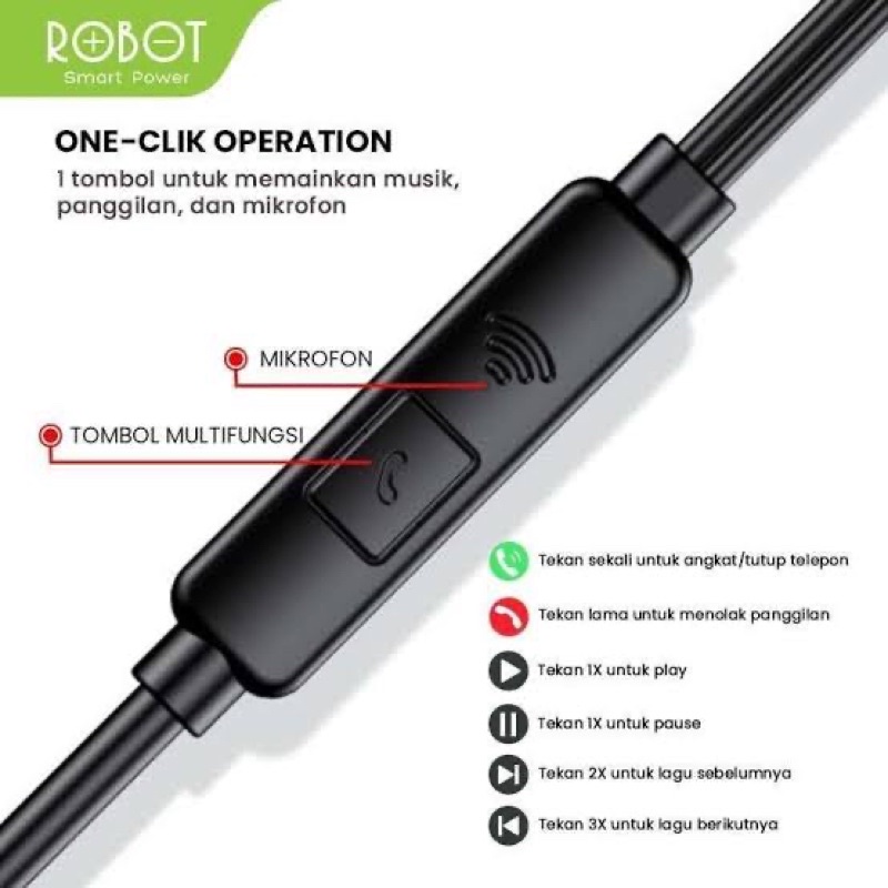 ROBOT EARPHONE ULTRA BASS ERGONOMIC DESIGN HEADSET BASS STEREO UNIVERSAL JACK AUDIO AUX 3.5mm