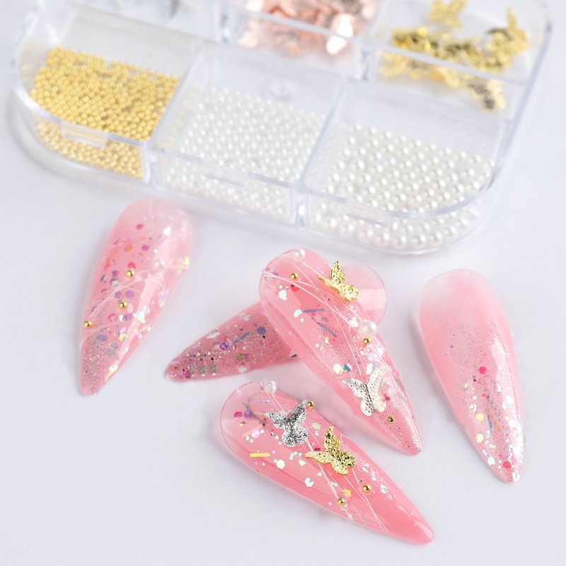 3D Ornamen Kupu-Kupu Bahan Metal Untuk Dekorasi Nail Art Diy