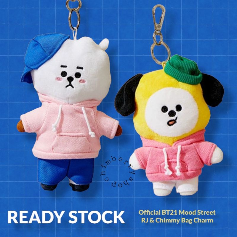 [ Ready Stock ] official BT21 Mood Street Bag Charm RJ Chimmy Tata Cooky Shooky Mang Koya