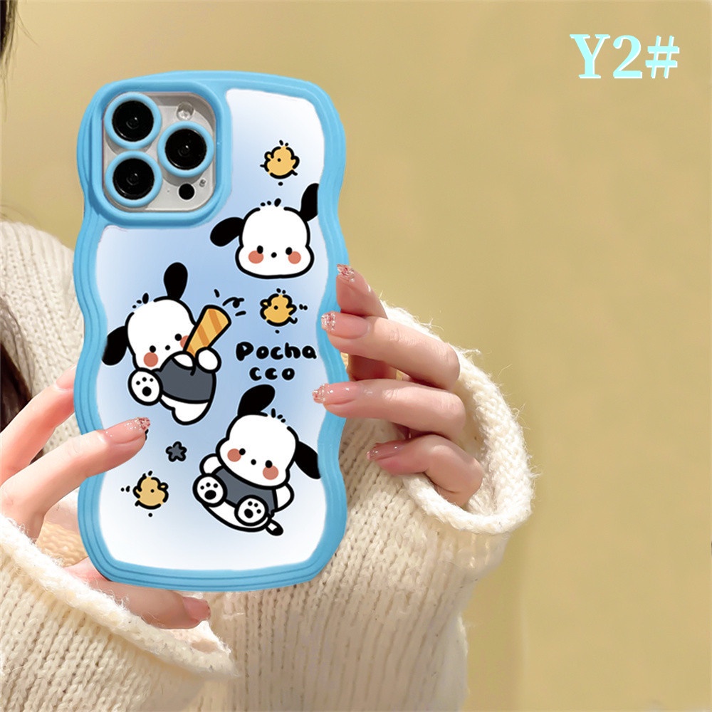 Kartun soft Case OPPO A57 2022 A17 A16 A16K A77S A15 A54 A53 A12 A5S A7 A3S A11k A31 A52 A92 A94 A93 A37 F9 A1K A76 Cute Pom Pom Purin Dan Pochacco Wave Edge TPU Phone Case Cover