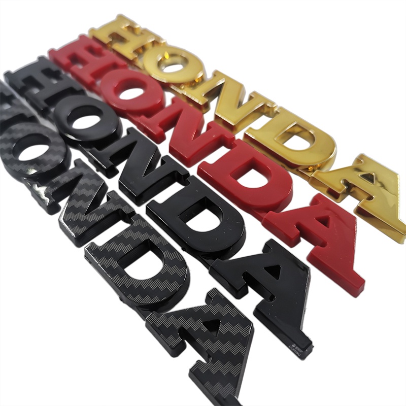 1x ABS Merah/Hitam/Emas/Serat Karbon Logo Honda Auto Mobil Side Fender Rear Trunk Emblem Badge Stiker Pengganti Honda