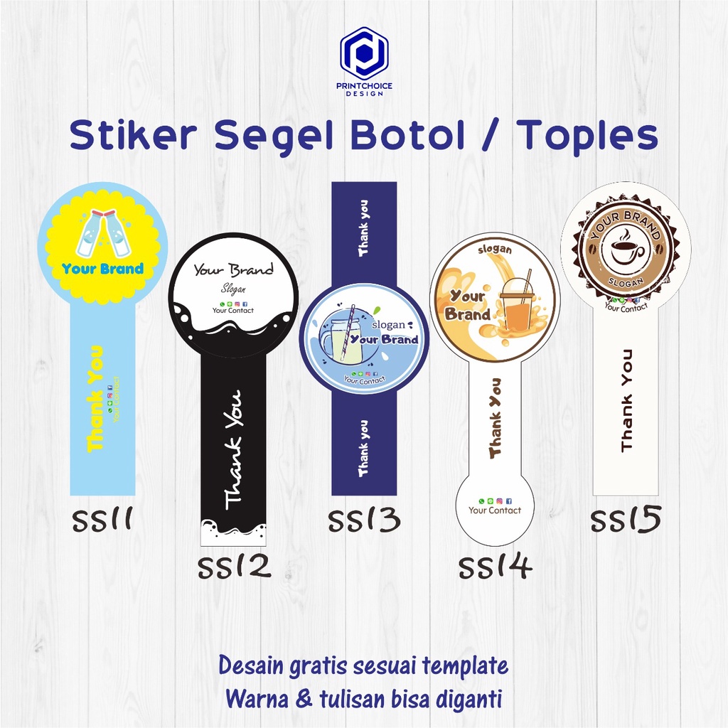 Cetak Stiker Seal Segel Label Produk / Kemasan kue &amp; makanan minuman ukuran A3