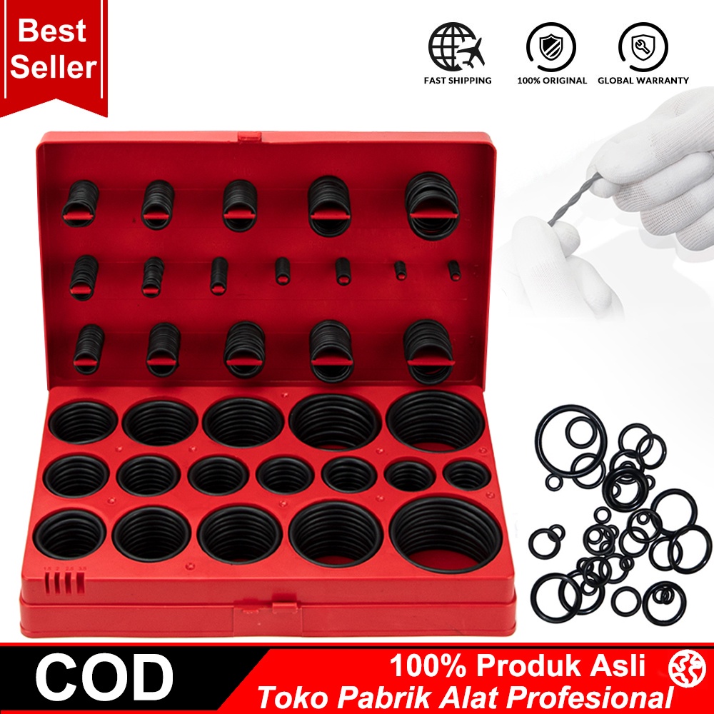 O-ring Set - Oring Seal Kit 419 PCS - Karet Ring Set - Seal Set Motor Mobil - Box Merah - Sealing Rings Gasket Assortment Set Kit Box Oil Waterproof