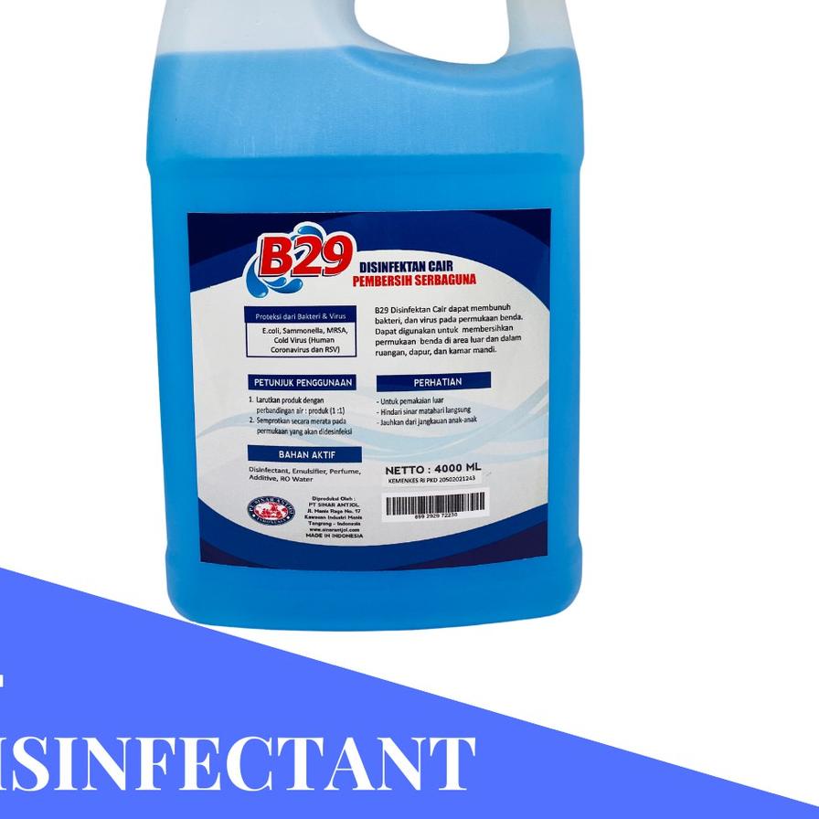 Baru - B29 Disinfektan Cair Pembersih Serbaguna 4 Liter