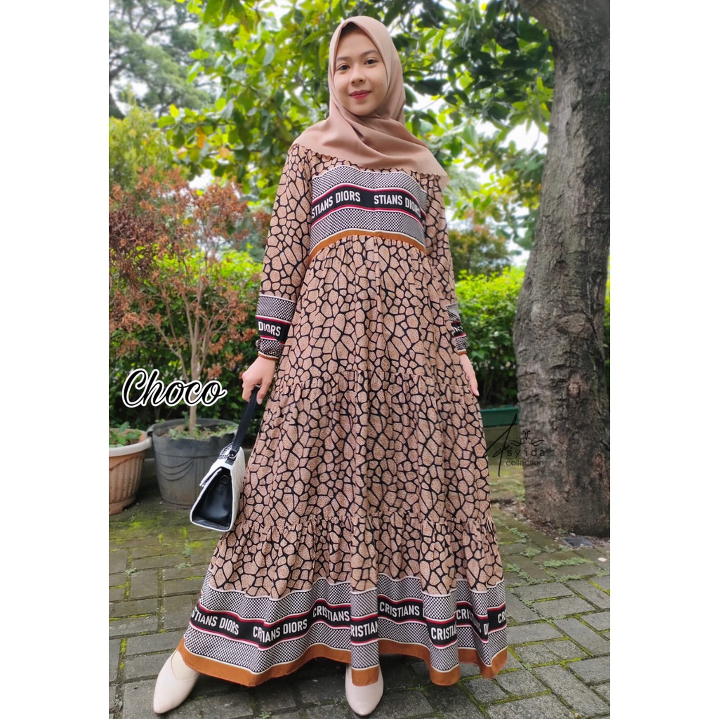 TERBARU! HOMEY DRESS RAYON SUSUN MOTIF  / GAMIS RAYON KRAH