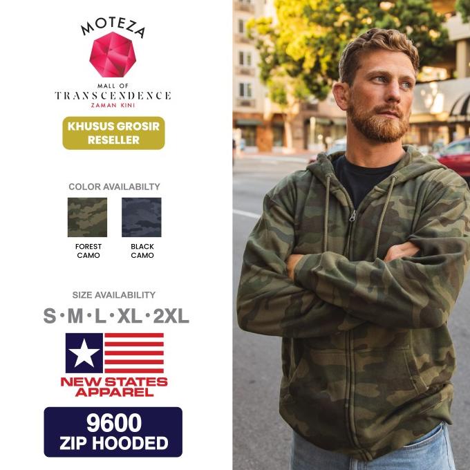 PROMO SPESIAL Jaket Sweater Hoodie Polos Original - NSA Zip Hooded 9600 - CAMO