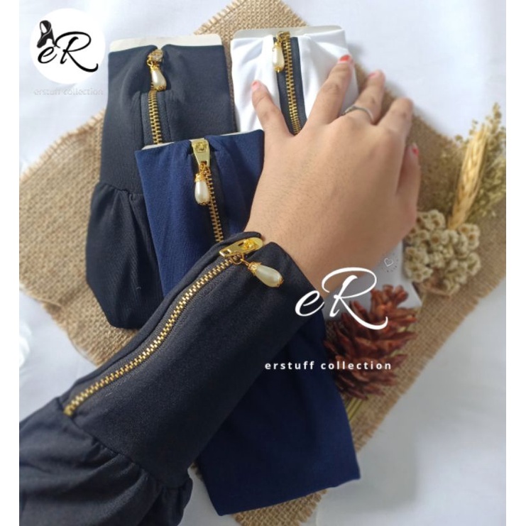 HANDSOCK AMEERA / MANSET ZIPPER BANDUL MUTIARA / VARIASI RESLETING LENGAN BALLON