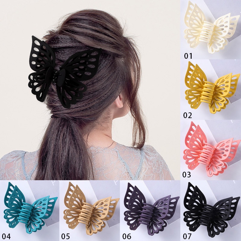 Wanita Ekstra Besar Klip Cakar Rambut Klip Berongga Kupu-Kupu Jepit Rambut Hair Clip Acrylic Mandi Jepit Untuk Gadis Hadiah Aksesoris Rambut