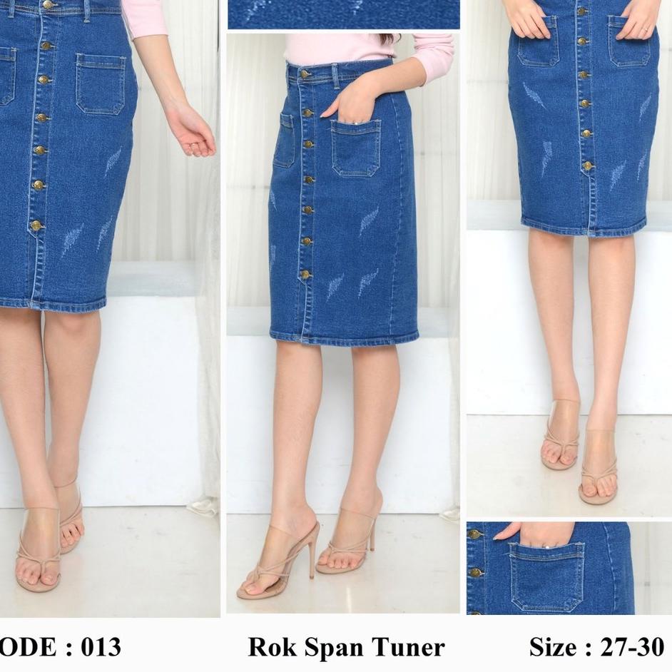Siap Kirim ( Bisa COD ) MC girl Rok Span Jeans Kancing Depan / Rok Pendek Jeans Tuner Full Kancing