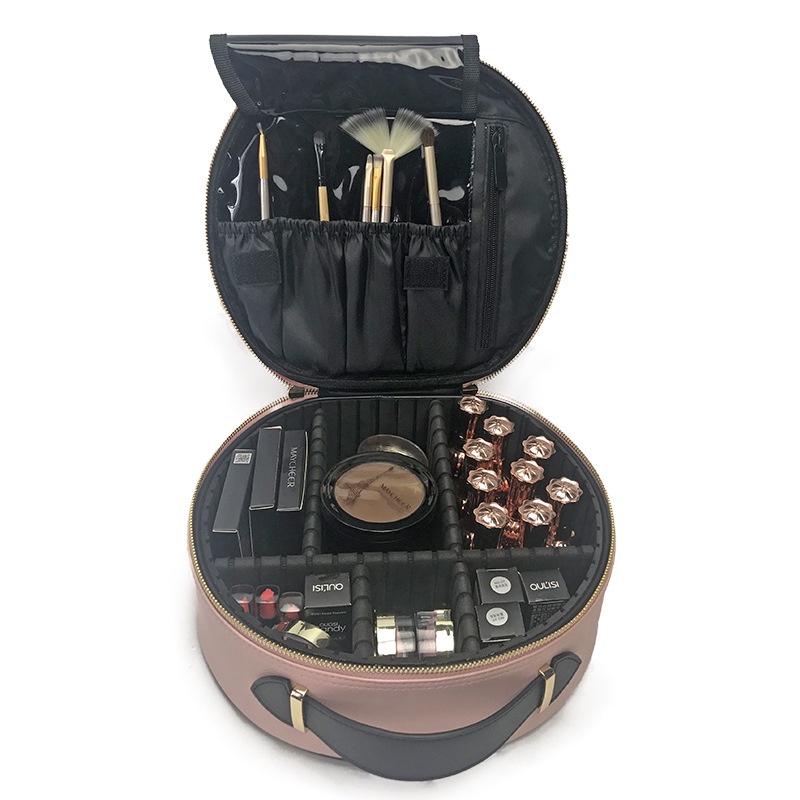 New Tas Kosmetik Tas Make up Oval PU Premium Beauty Case